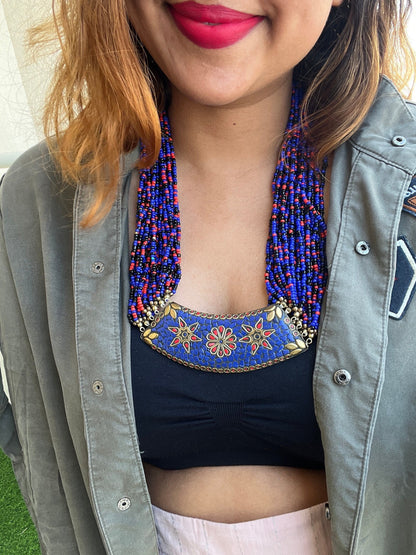 Tibetan Beaded Bib Necklace