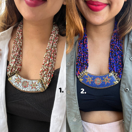 Tibetan Beaded Bib Necklace