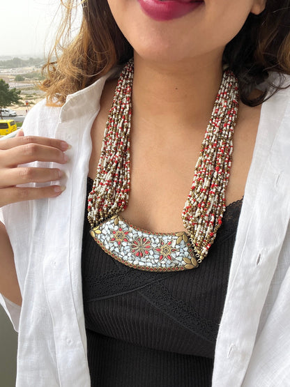 Tibetan Beaded Bib Necklace