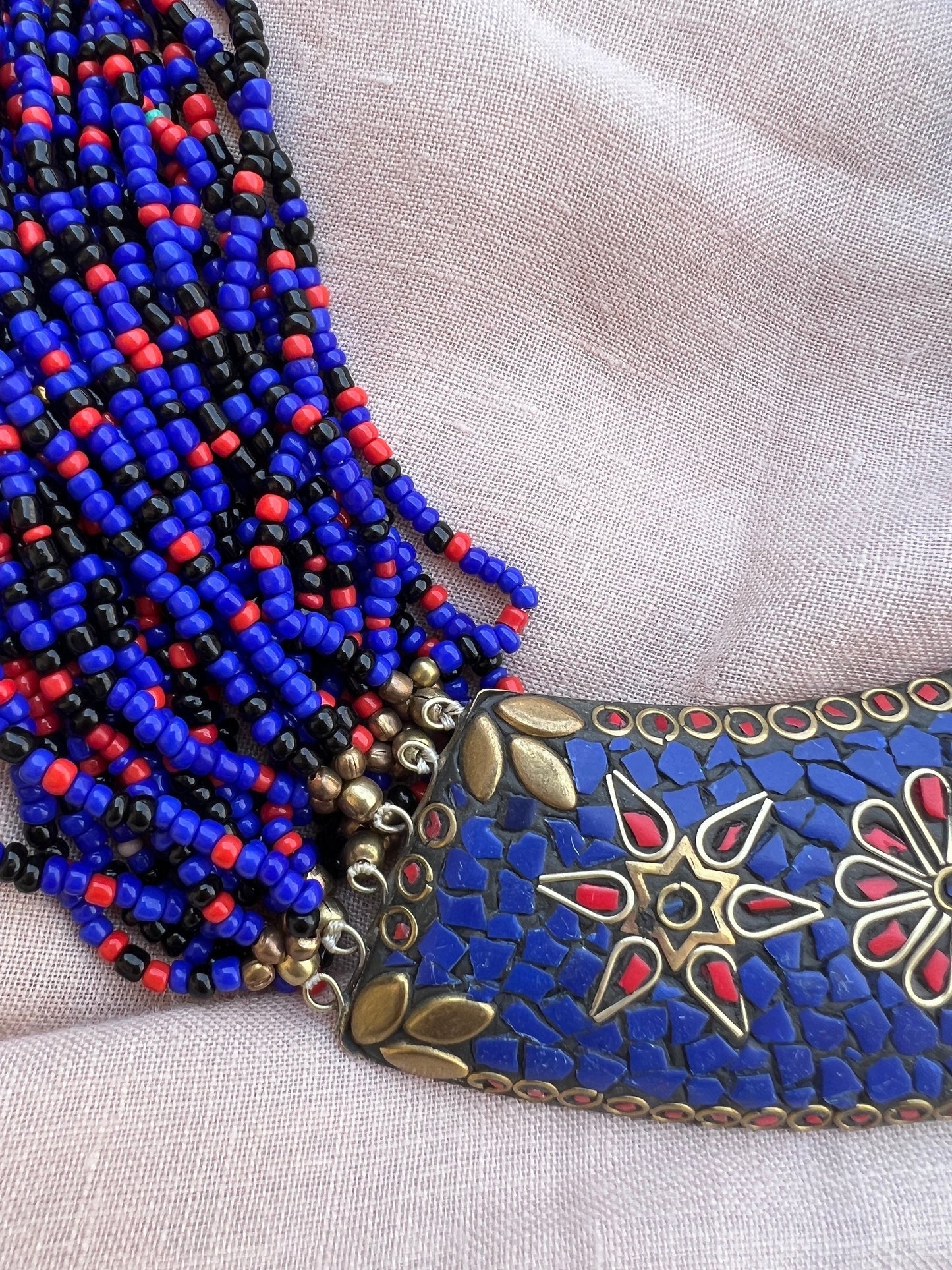 Tibetan Beaded Bib Necklace