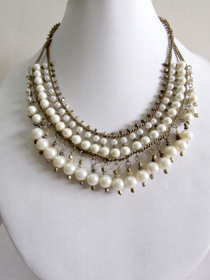 Pearl Chunky Bib Necklace