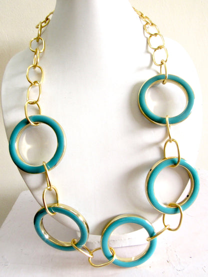 Blue Chunky Statement Necklace