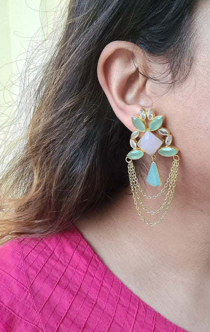 Chalcedony Chandelier Earrings