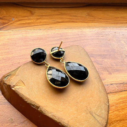 Black Onyx Teardrop Earrings