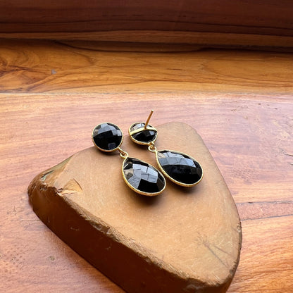 Black Onyx Teardrop Earrings