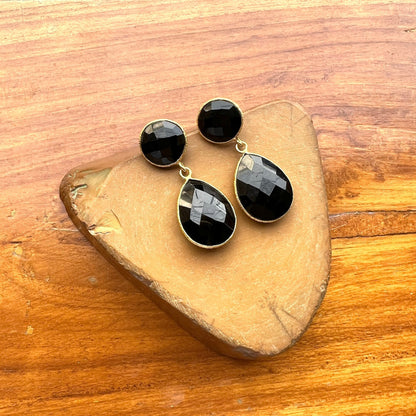 Black Onyx Teardrop Earrings