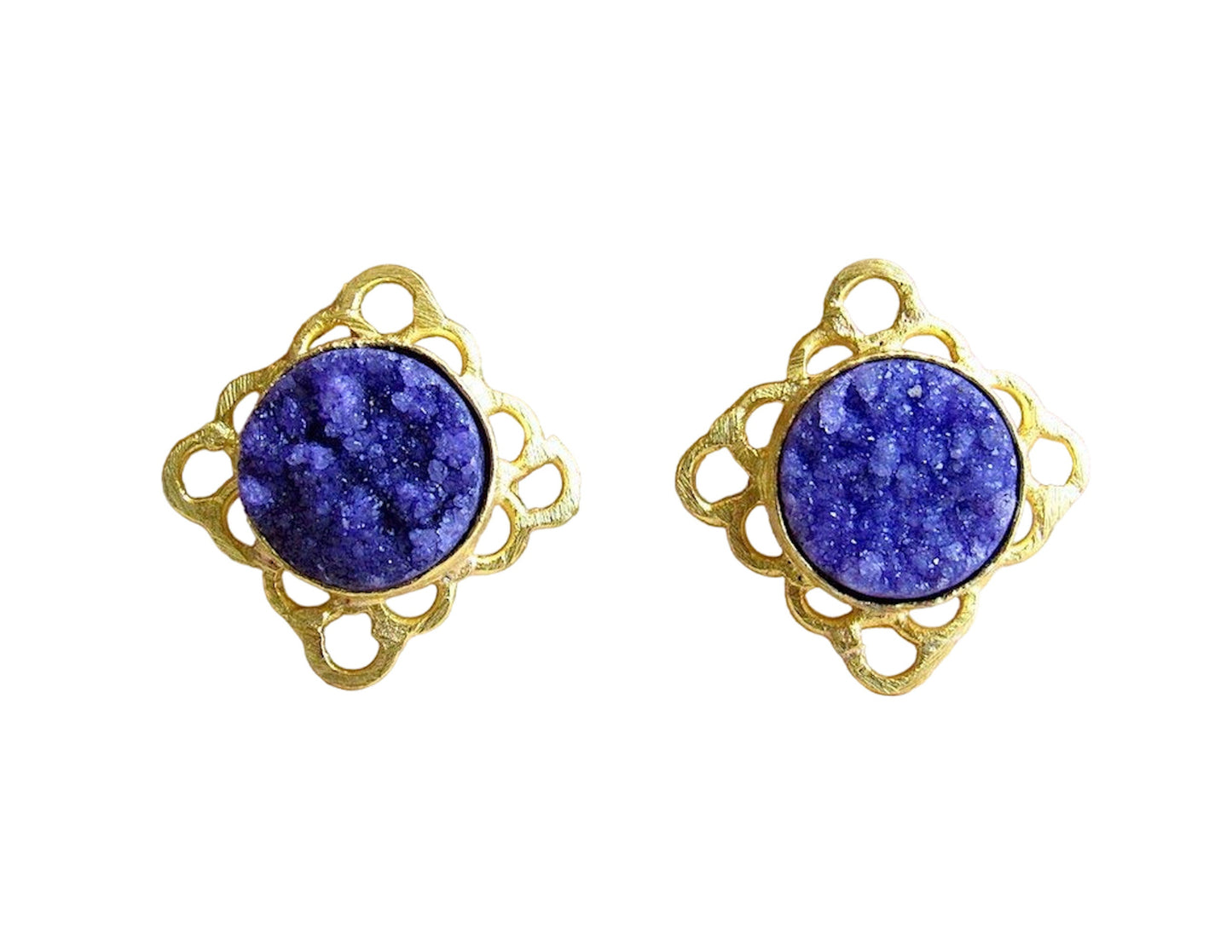 Purple/Blue Druzy Studs