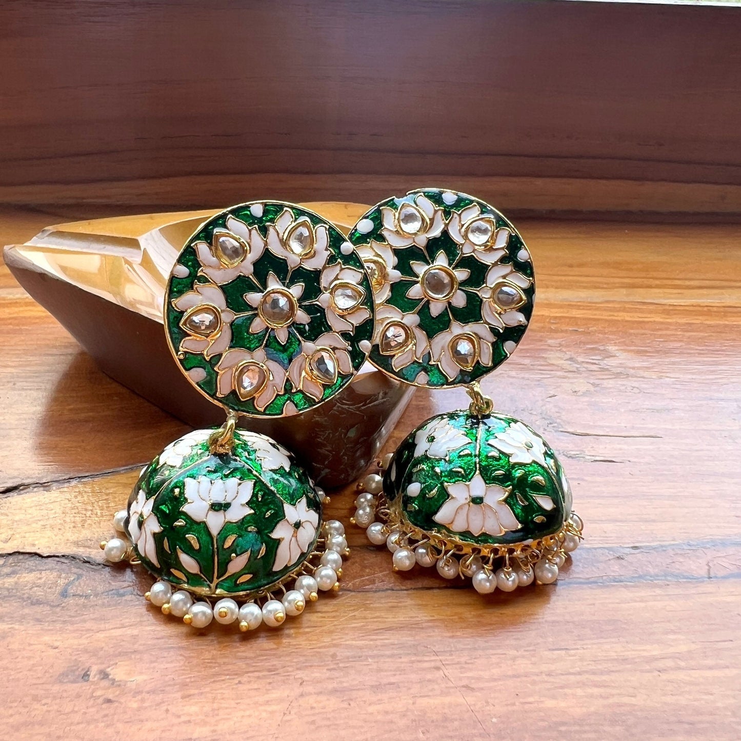 Rose Cut Pearl Jhumkas