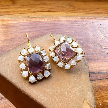 Amethyst Moonstone Earrings