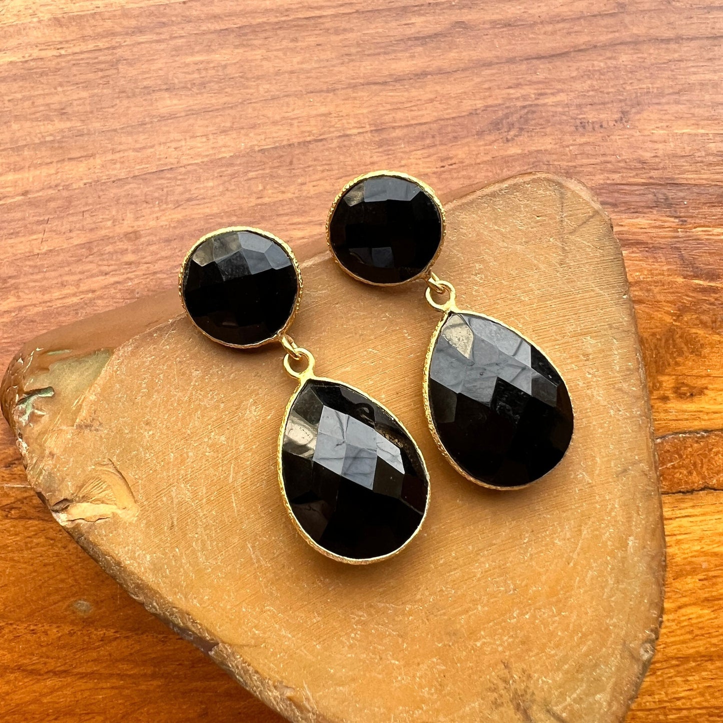 Black Onyx Teardrop Earrings