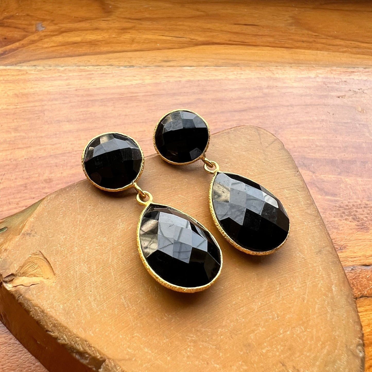 Black Onyx Teardrop Earrings