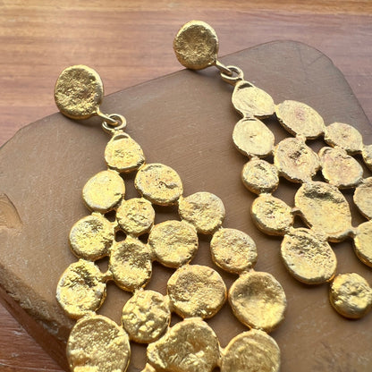 Gold Hammered Brass Dangles