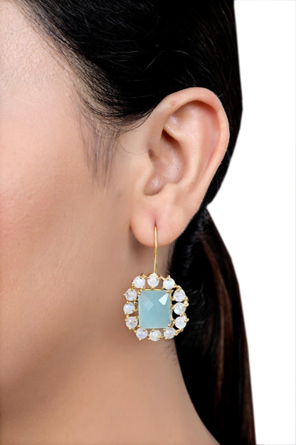 Chalcedony & Moonstone Earrings