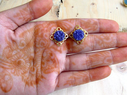 Purple/Blue Druzy Studs