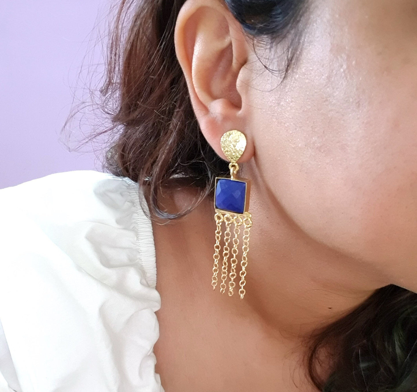 Lapis Lazuli Tassel Earrings