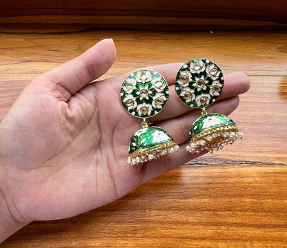 Rose Cut Pearl Jhumkas