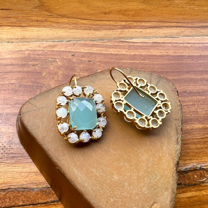 Chalcedony & Moonstone Earrings