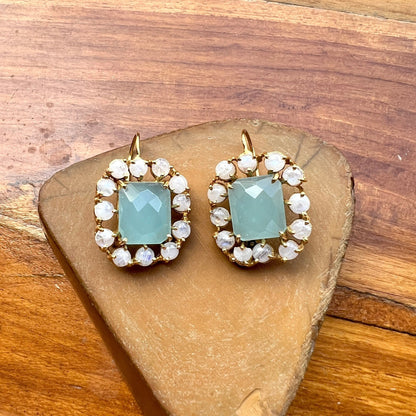 Chalcedony & Moonstone Earrings