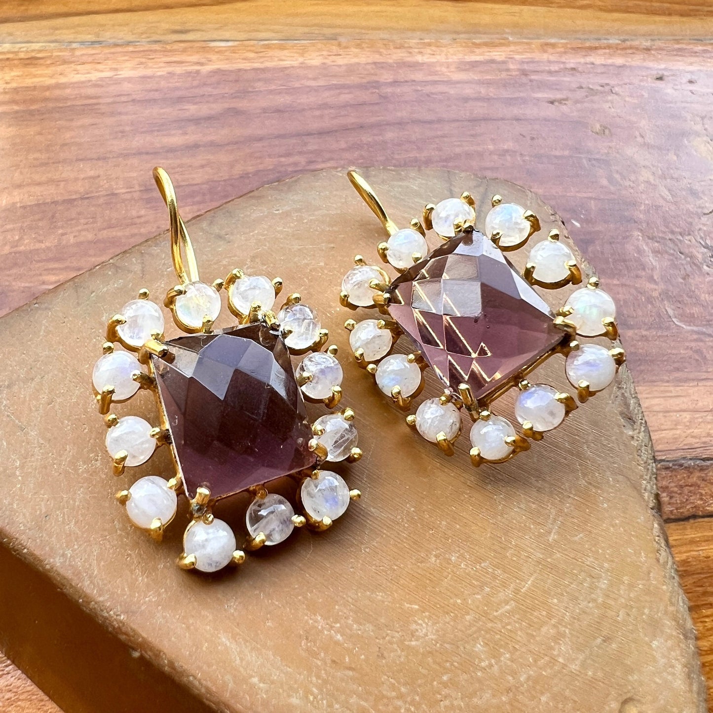 Amethyst Moonstone Earrings