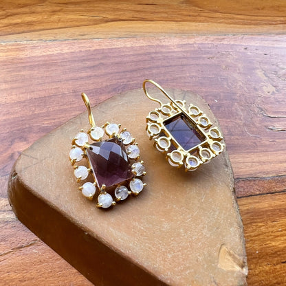 Amethyst Moonstone Earrings