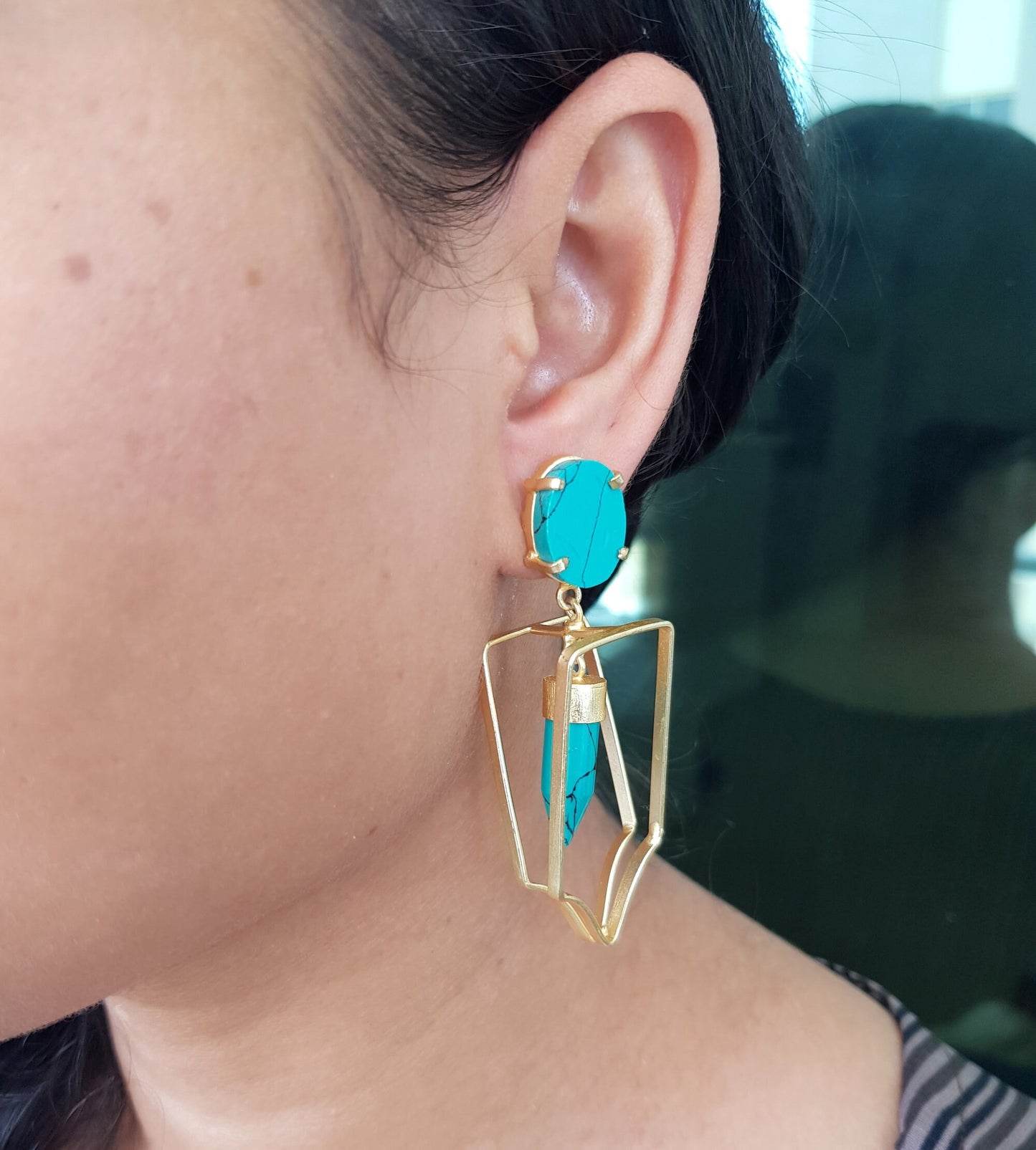 Turquoise Pencil Earrings