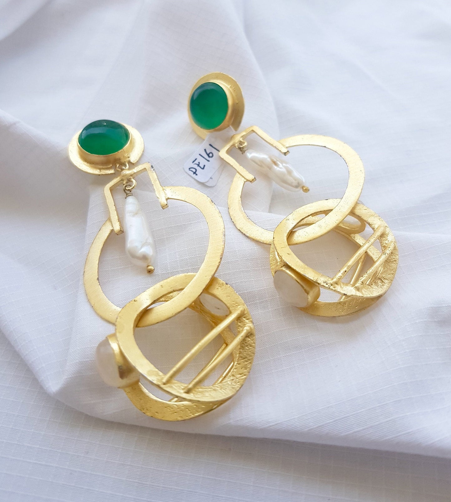 Oversized Green Statement Earrings