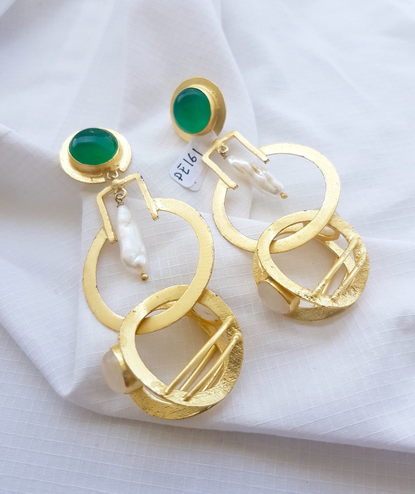 Oversized Green Statement Earrings