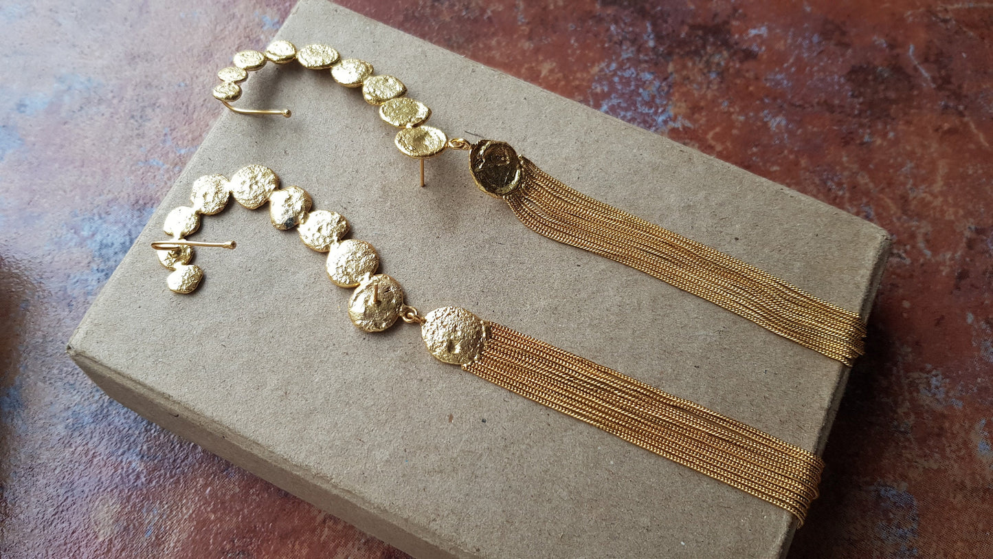 Hammered Gold Ear Climbers