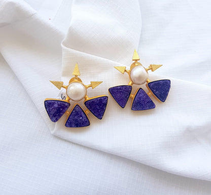 Purple Spike Statement Earrings