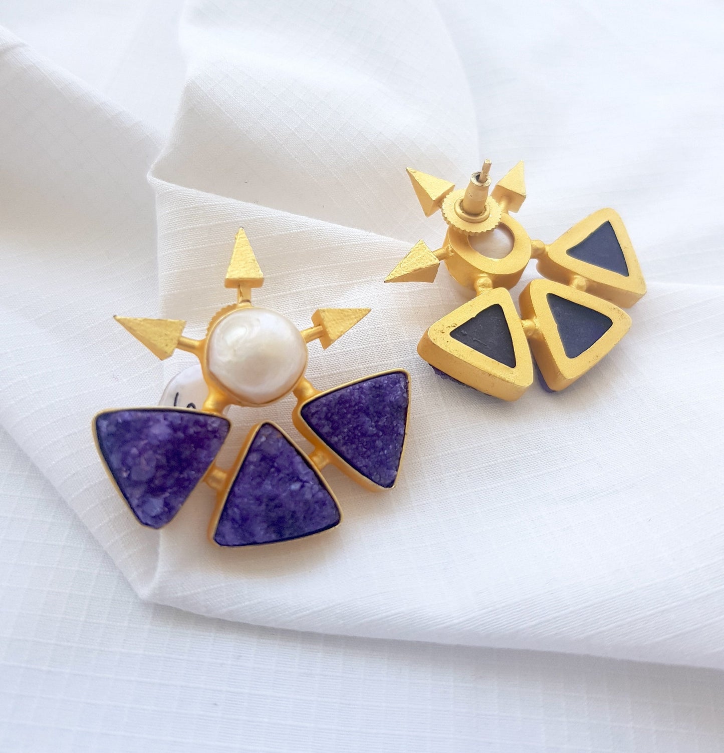 Purple Spike Statement Earrings