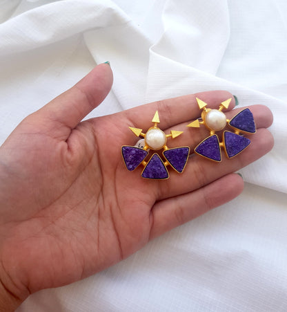 Purple Spike Statement Earrings