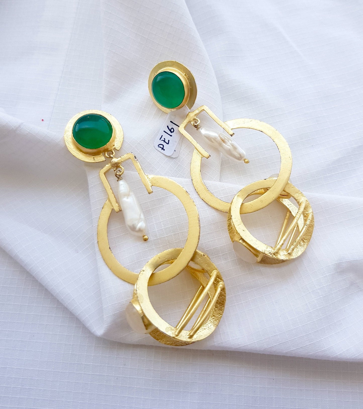 Oversized Green Statement Earrings