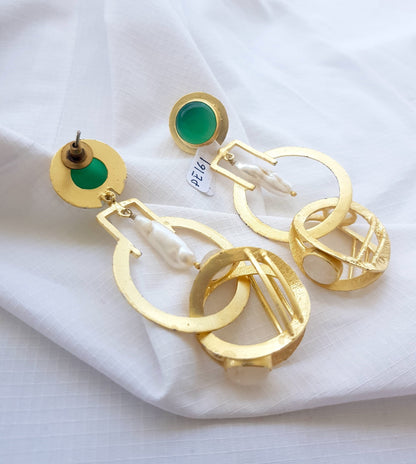 Oversized Green Statement Earrings