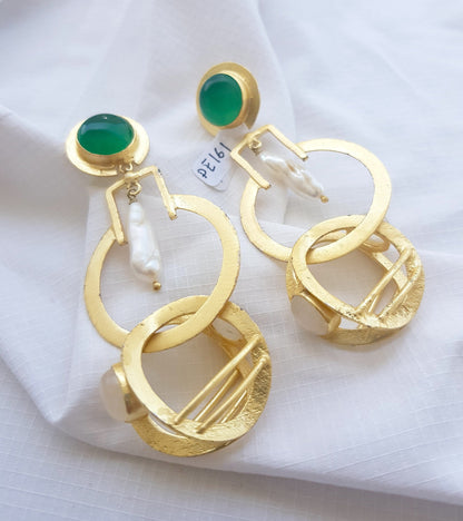 Oversized Green Statement Earrings