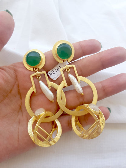 Oversized Green Statement Earrings