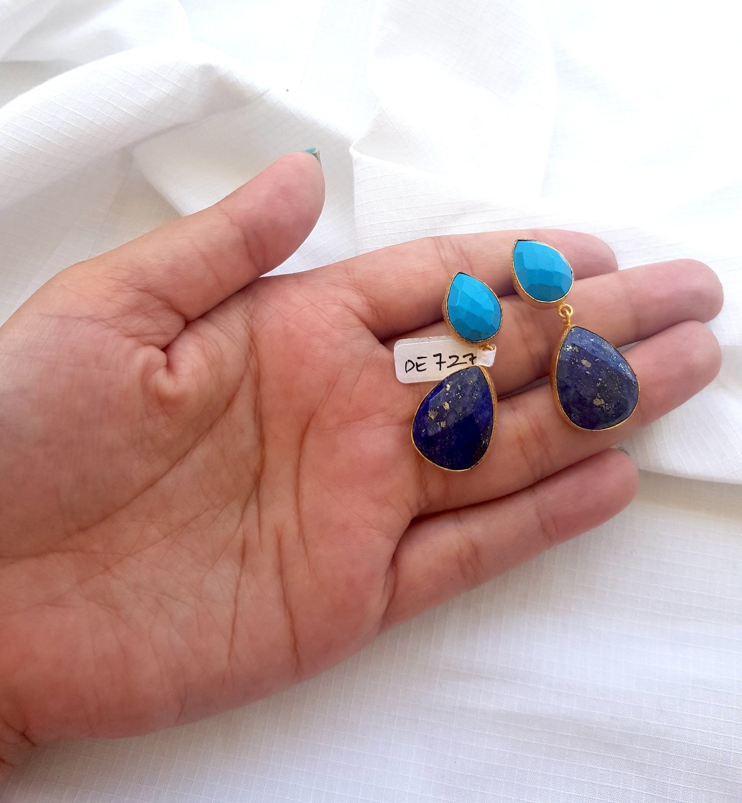 Red Blue Onyx Earrings