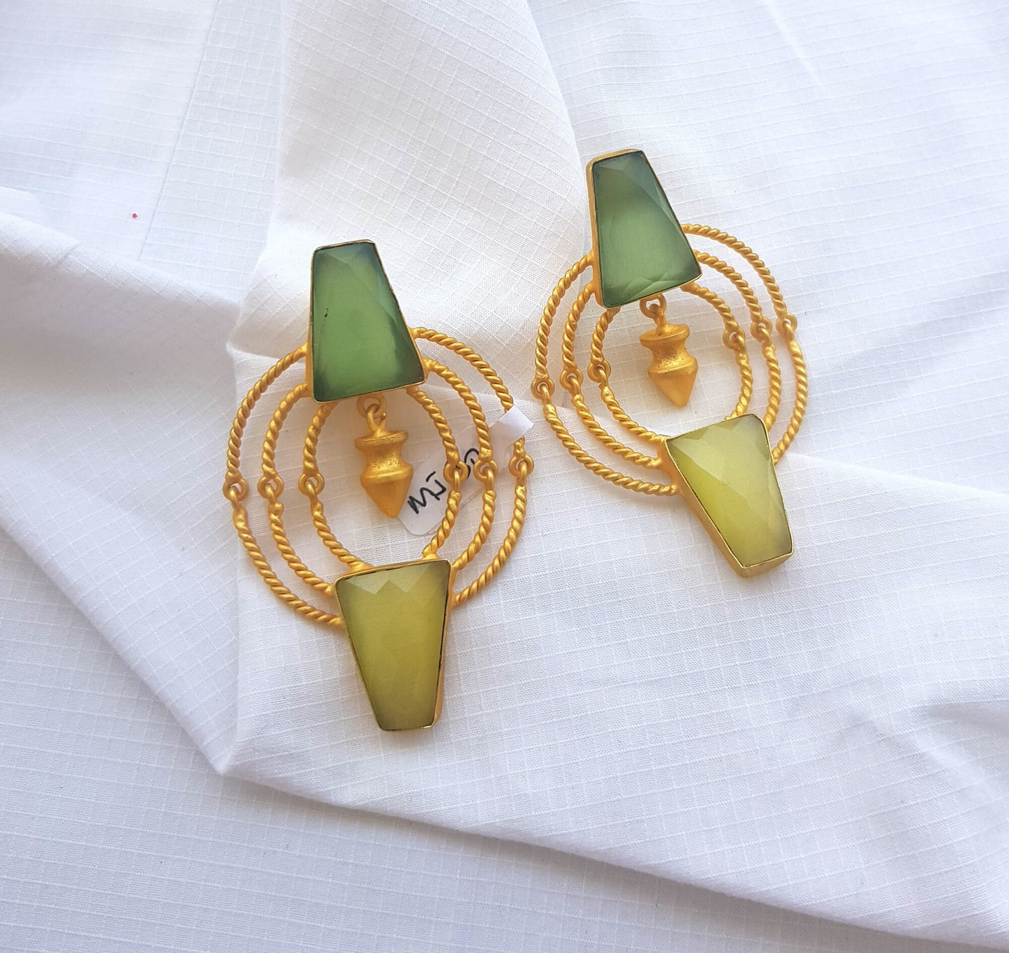 Green Blue Brass Studs