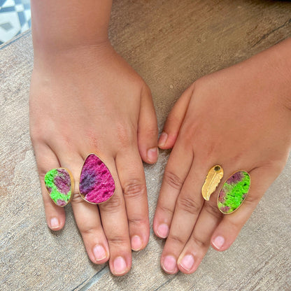 Spotted Druzy Double Finger Ring