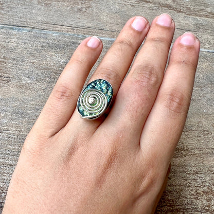 Blue Druzy Statement Ring