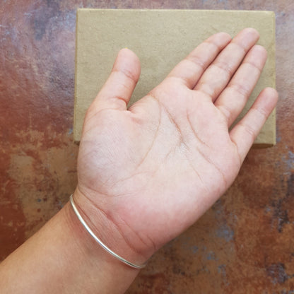 Minimal Silver Gemstone Cuff Bracelet