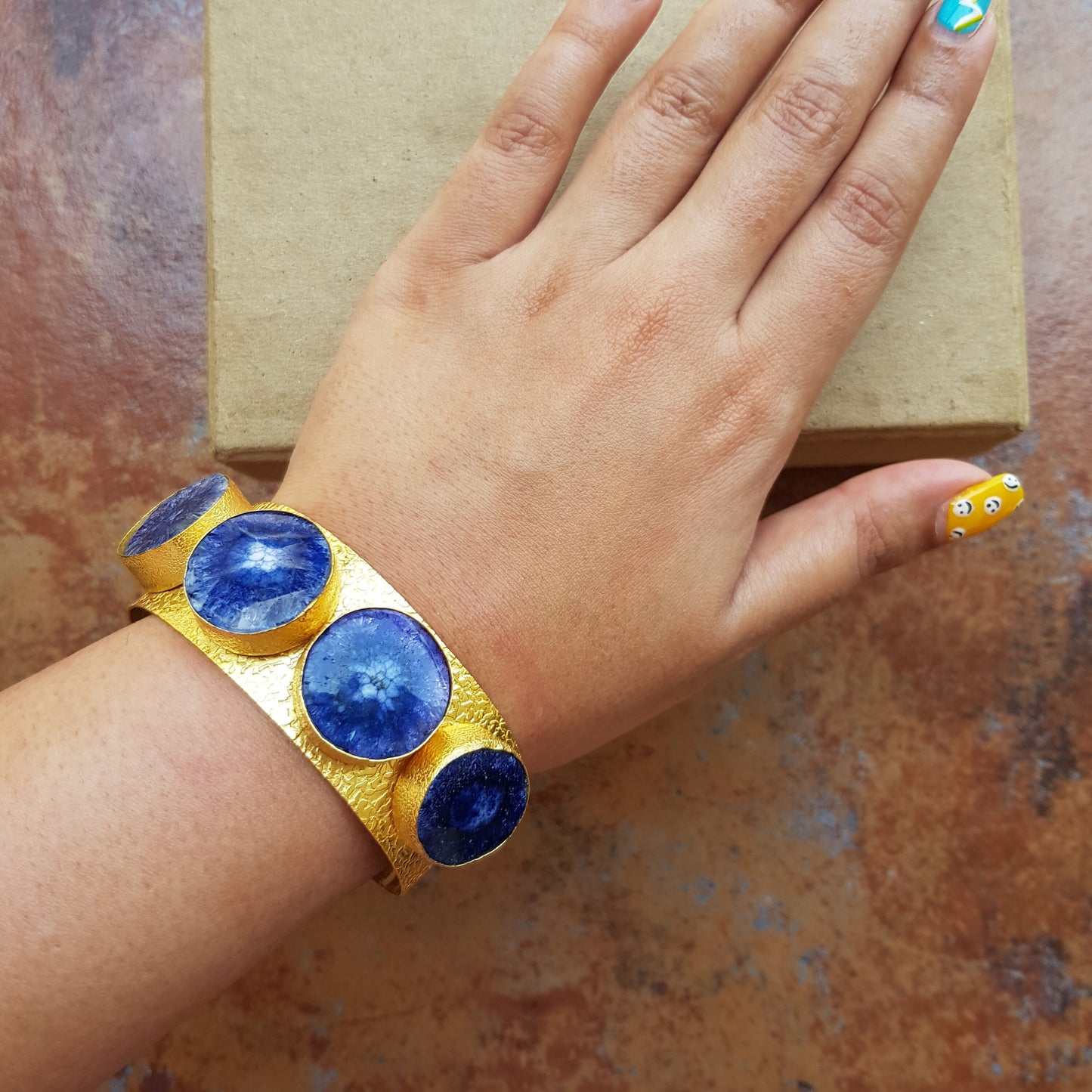 Blue Agate Cuff Bracelet