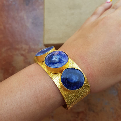 Blue Agate Cuff Bracelet