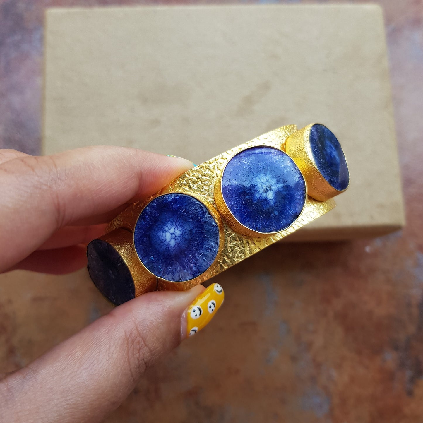 Blue Agate Cuff Bracelet