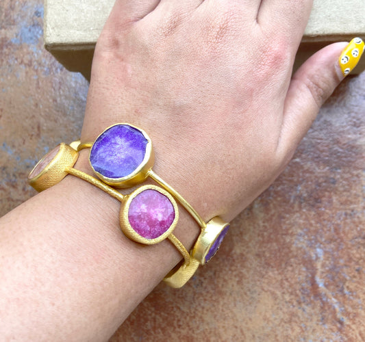 Agate Gold Bangle Set