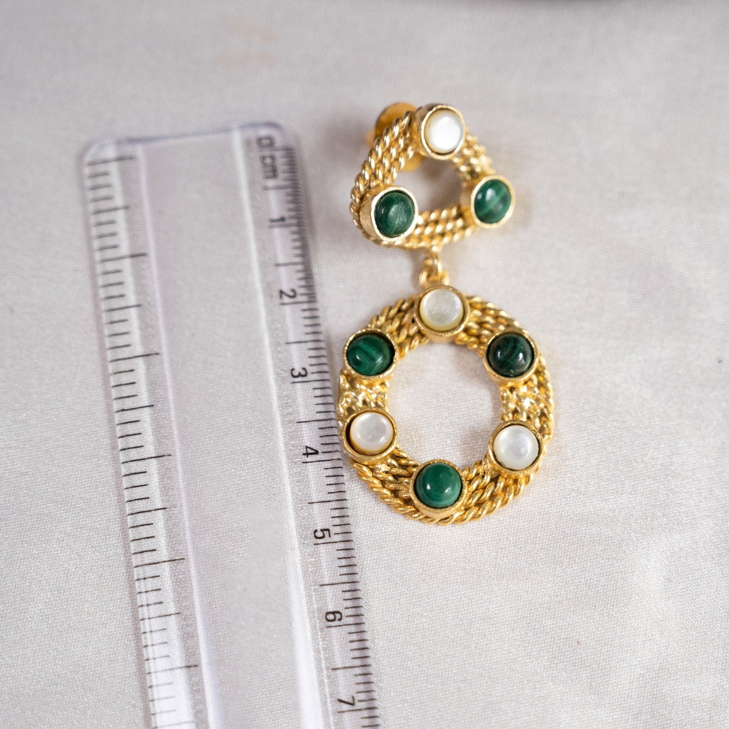 Short Malachite Earrings