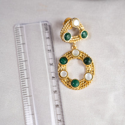 Short Malachite Earrings