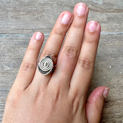 Wooden Pearl Gemstone Ring