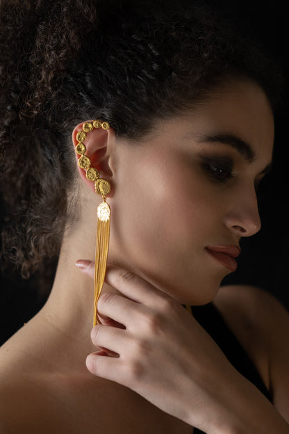 Hammered Gold Ear Climbers