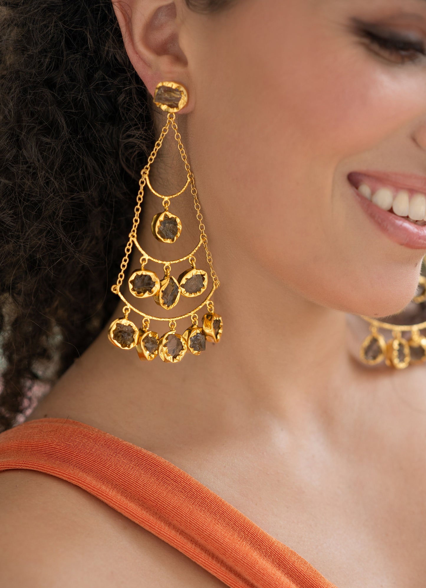 Long Chunky Drop Earrings