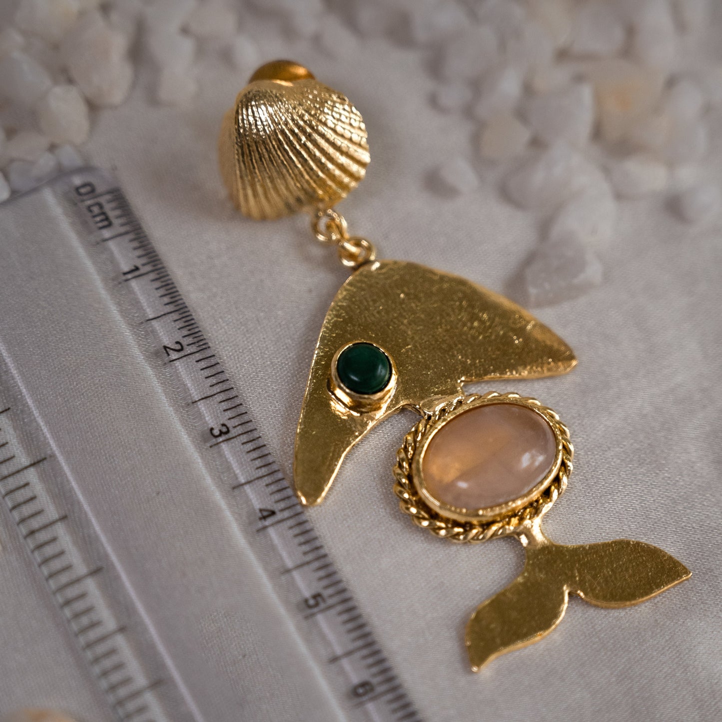 Chunky Seashell Fish Earrings